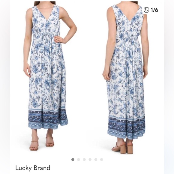 Lucky Brand Dresses & Skirts - Lucky Brand Navy and White Paisley Blouse